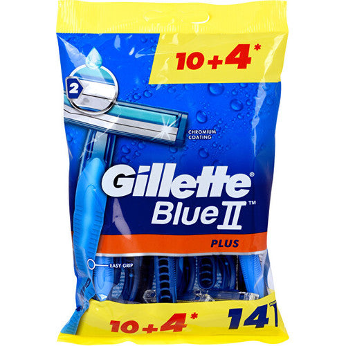 Gillette Blue2 Plus ( 10 + 4 vnt ) - Vyriški vienkartiniai skustuvai
