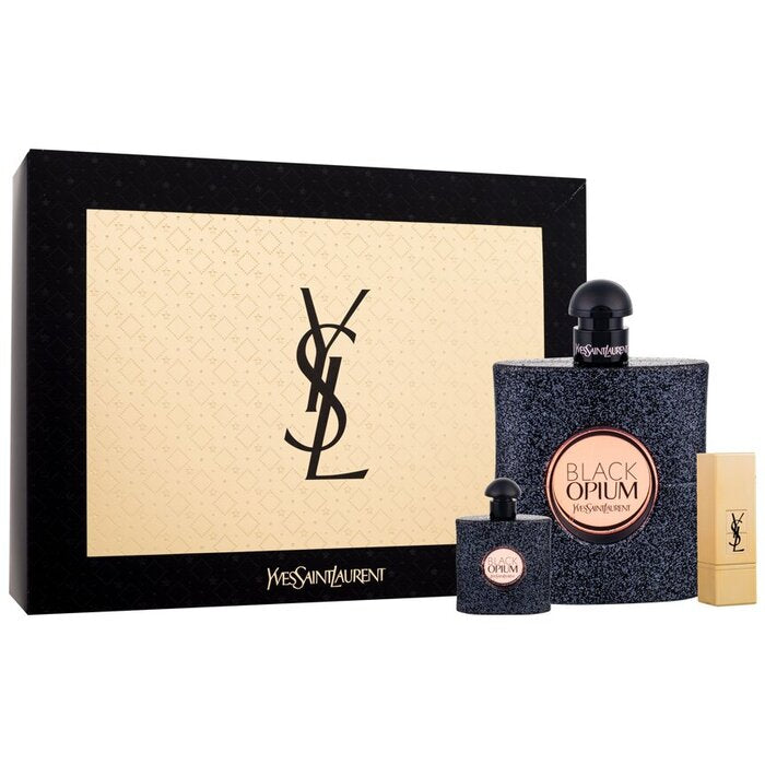Yves Saint Laurent Black Opium dovanų rinkinys EDP 90 ml, mini EDP 7.5 ml ir Lūpdažis