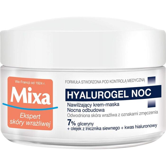 Mixa Hyalurogel Night Moisturizing Night Cream-Mask - Naktinis kremas