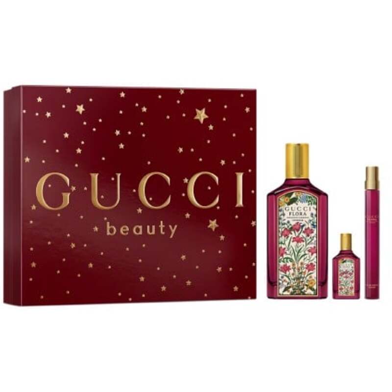 Gucci Flora Gorgeous Gardenia Intense Gift Set EDP 100 ml, miniature EDP 10 ml and miniature EDP 5 ml
