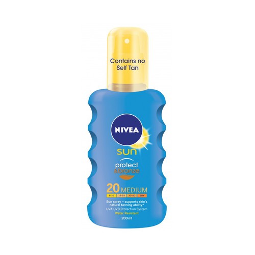 Nivea Intense Spray SPF 20 Sun (apsauginis ir bronzinis purškiklis nuo saulės) 200 ml