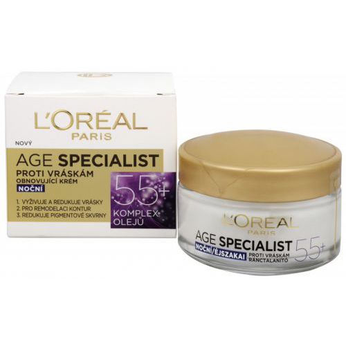 „L'Oréal“ naktinis raukšlių kremas, skirtas specialistams nuo 55 metų.
