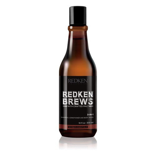 Redken Redken Brews 3 viename – šampūnas, kondicionierius ir dušo želė 3 viename