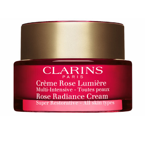„Clarins Super Restorative Rose Radiance“ kremas (visiems odos tipams) – dieninis raukšlių kremas