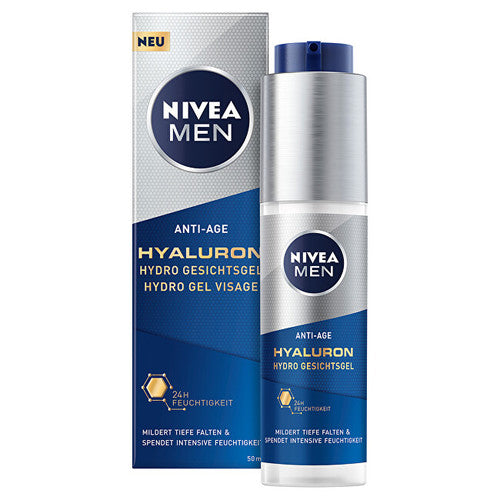 „Nivea Men Hyaluron Anti-Age Hydro Gel Visage“ – gaivinantis odos gelis