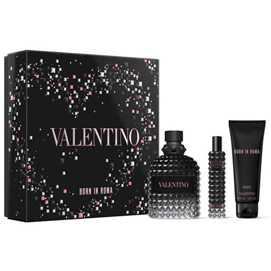 Valentino Valentino Uomo Born In Roma Gift Set EDT 100 ml, miniature EDT 15 ml and shower gel 75 ml