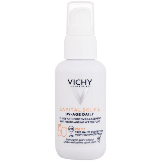 „Vichy Capital Soleil UV-Age“ kasdienis virens fluidas nuo fotosenėjimo SPF50+