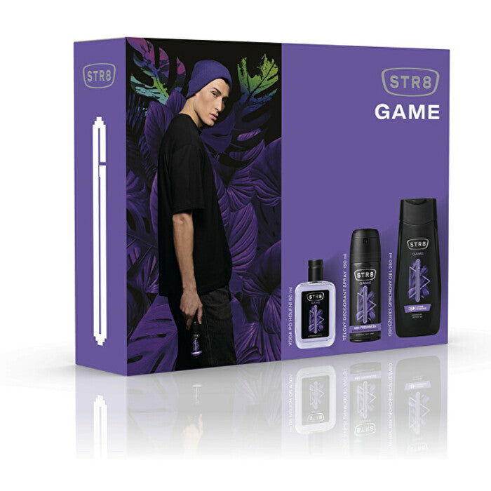 STR8 Game dovanų rinkinys Aftershave 50 ml, Dezodorantas 150 ml ir dušo gelis 250 ml