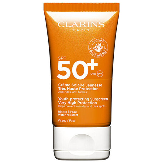„Clarins“ jaunystę saugantis apsauginis kremas nuo saulės su SPF 50