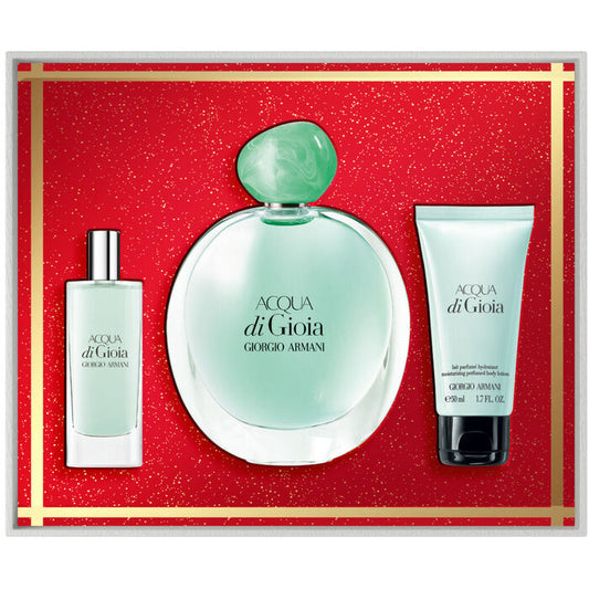 Armani Acqua di Gioia dovanų rinkinys EDP 100 ml, kūno losjonas 50 ml ir mini EDP 10 ml