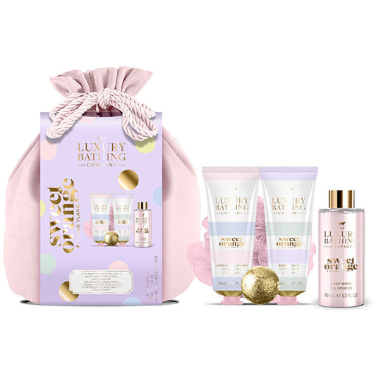 „Grace Cole“ vonios rinkinys (apelsinų ir ilang ilang) – kūno priežiūros dovanų rinkinys maišelyje