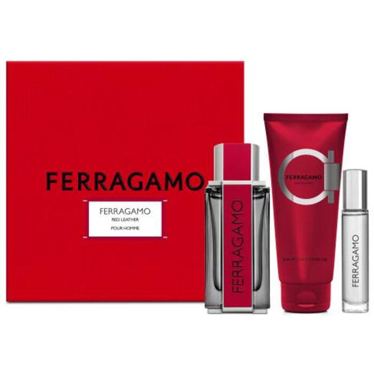 Salvatore Ferragamo Ferragamo Red Leather dovanų rinkinys EDP 100 ml, Šampūnas ir dušo gelis 100 ml ir mini EDP 10 ml