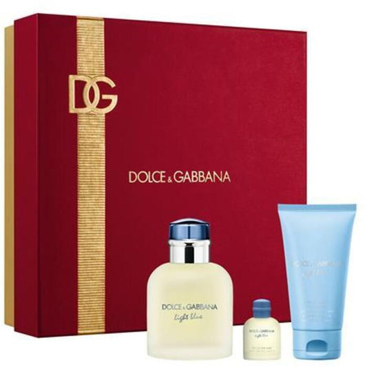 Dolce Gabbana Light Blue Pour Homme dovanų rinkinys EDT 75 ml, dušo gelis 50 ml ir mini EDT 4.5 ml