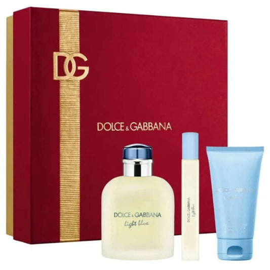 Dolce Gabbana Light Blue Pour Homme dovanų rinkinys EDT 125ml, dušo gelis 50ml ir Mini EDT 10ml