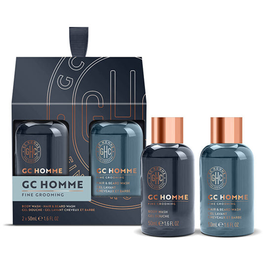 „Grace Cole Homme Fine Grooming“ mini rinkinys (juodieji pipirai ir mandarinai) – kūno priežiūros mini dovanų rinkinys - Glamur