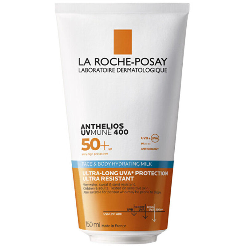 La Roche-Posay Anthelios UVMune 400 veido ir kūno drėkinamasis pienelis SPF 50+ – drėkinamasis įdegio pienelis