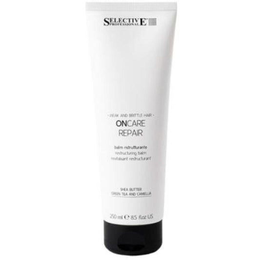 Selective Professional „OnCare Repair Restructuring Balm“ – stiprinamasis kondicionierius silpniems ir pažeistiems plaukams.