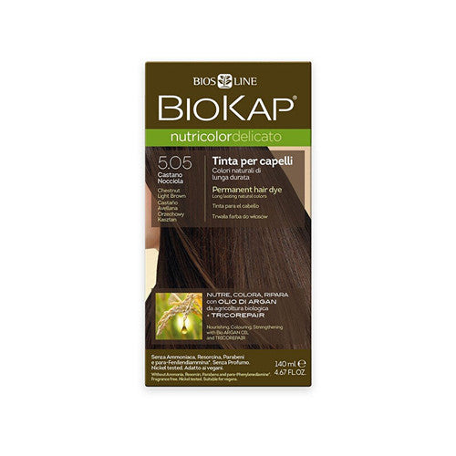 Biokap NUTRICOLOR DELICATO - Plaukų dažai - 5.05 Ruda - šviesiai kaštoninė 140 ml